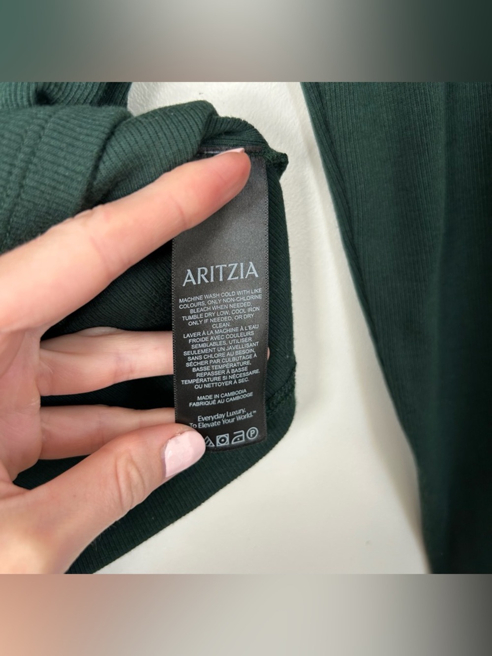 Aritzia HomeStretch™ Rib Squareneck Longsleeve Green Size Medium - Picture 6 of 8